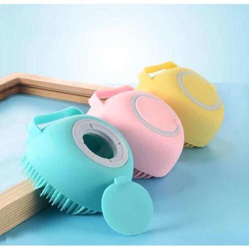 Heart-shaped silicone shower brush for dry skin natural soft hair shampoo comb silicone head massage brush Household Merchandise