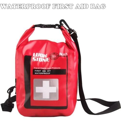 New Portable 5L Waterproof First Aid Bag With Shoulder Strap Outdoor Survival Emergency Kits For Outdoor Camp Hiking Fishing