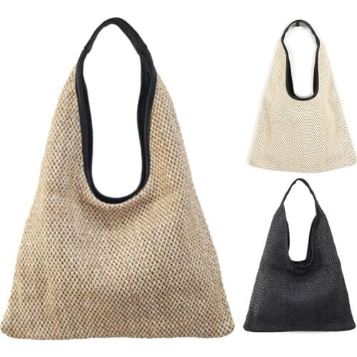 Fashion Women Shoulder Bags Wicker Woven Straw Bag Designer Handbags Large Capacity Tote Female Summer Beach Purse