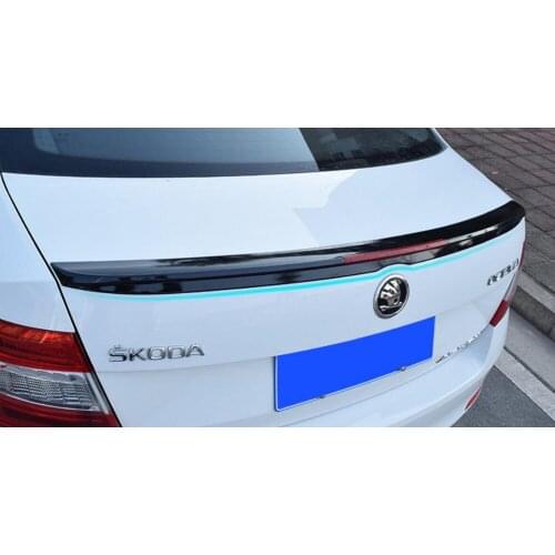 RQXR ABS tail wing lip rear spoiler for skoda octavia 2015-2017 unpainted, with light