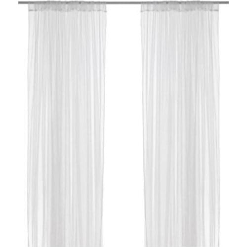 Kitchen Curtains Valances Rod Pocket Decorative Elegant White Cafe Kitchen Tulle Short Sheer Voile Window Curtain (One Pair)