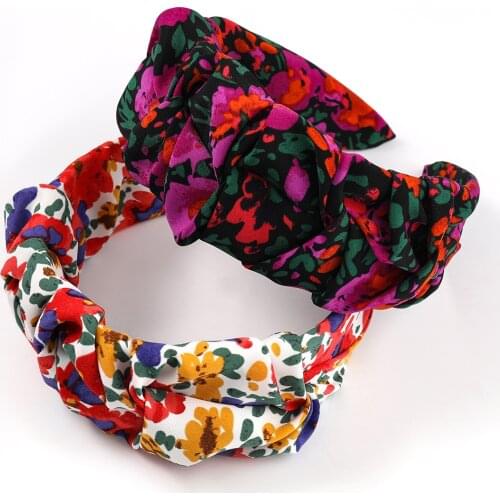 Women Girls Flower Scrunchies Hairband Headband Adult Hair Accessories