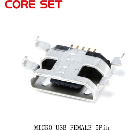 100PCS Micro USB 5Pin 5P Socket Connector MINI USB SMD DIP Female