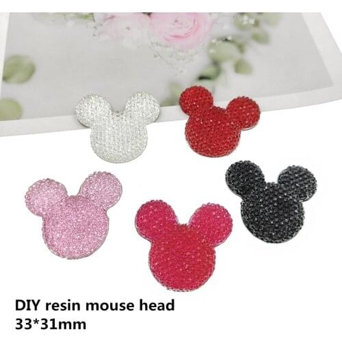 15pcs/lot DIY flat back resin mouse shaped head cabochons accessories for kids new arrival