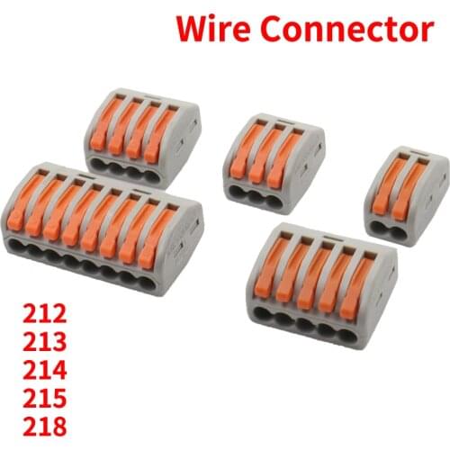 3/10/25pcs Universal Cable Wire Connectors 212 TYPE Fast Home Compact Wire Connection Push in Wiring Terminal Block 2-8 Pin