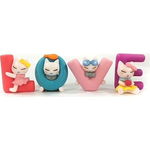 4 Pcs/set Cartoon love cat series Fridge magnet Strong neodymium Refrigerator magnets home deco Magnetic photo office message