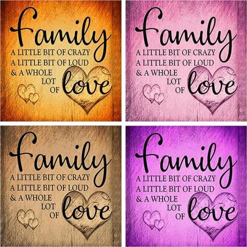 HUACAN 5D DIY Diamond Painting Text Family Handicraft Home Decor Full Square Diamond Embroidery Landscape Wall Art