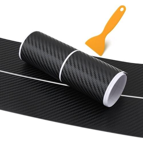 Car Auto Carbon Fiber Trunk Protection Sticker Door Sill Anti Scratch Strip Rear Bumper Guard Protector 104/90cm
