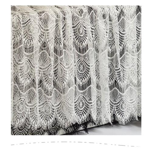 Free shipping 150cm Lace eyelash fabric handmade diy clothing curtain material skirt 1Yards