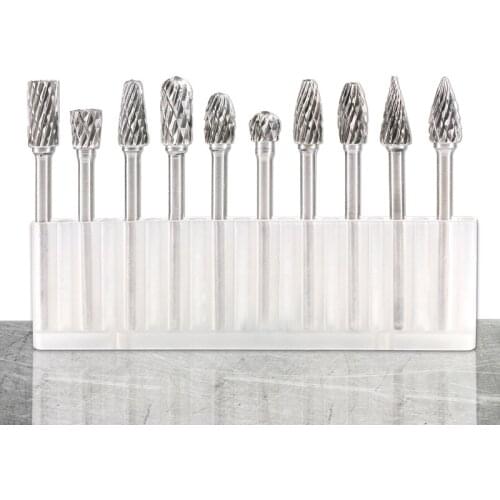 10 Pcs/set Head Tungsten Carbide Rotary File Tool Point Burr Die Grinder Abrasive Tools Drill Milling Carving Bit Tools 3*6mm