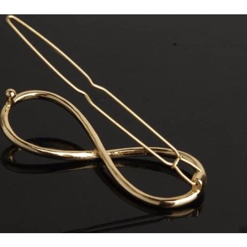 DIY Hair Care Styling Tools Fashion Women Infinity Hair Clips Barrette Hairpin Headband Styling Accessories Silver Gold Color