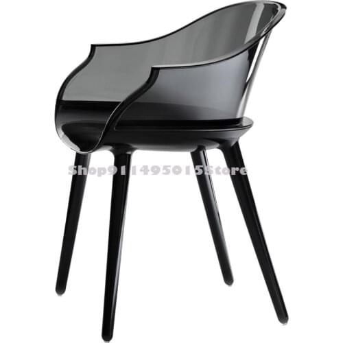 Nordic Light Luxury Creative Transparent Chair Modern Minimalist Dining Chair Coffee Designer Armrest Backrest Office Chair