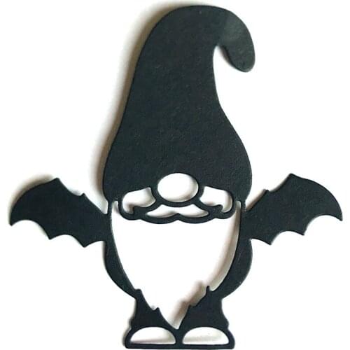 Miss Vintage Halloween Bat Wing Gnome Etching Metal Cutting Dies For DIY Scrapbooking Card Making Decoration Carbon Steel Die