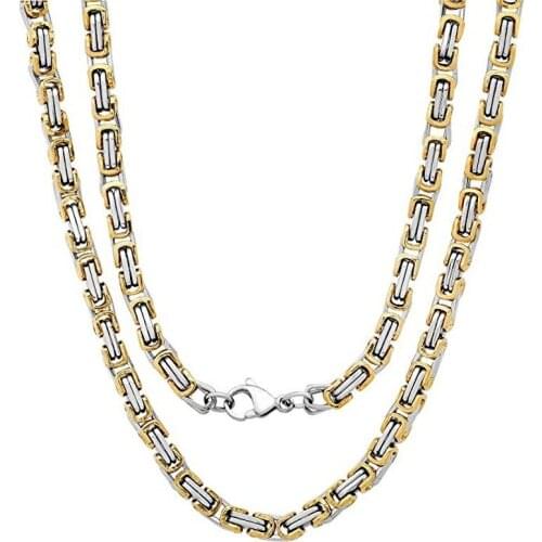 Mens Jewelry Accessories Trend Stainless Steel Man Necklace Punk Neck Chain Gold Color Chains Gothic Style Men Necklace