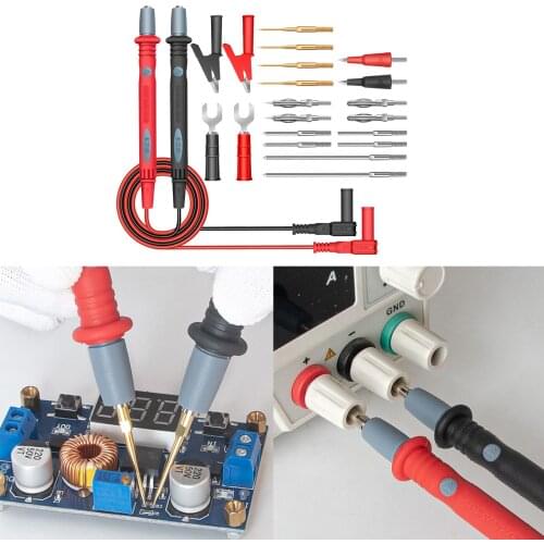 Multimeter Test Leads Kit, Digital Multimeter Leads with Alligator Clips Replaceable Multimeter Probes Tips Set of 22