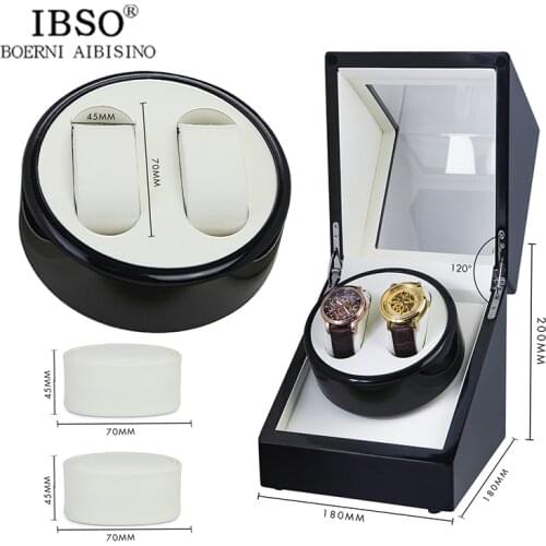 New 2 Grids Sanders Watchwinder Holder Display Automatic Mechanical Watch Box Black Brown Jewelry Box Dropshipping