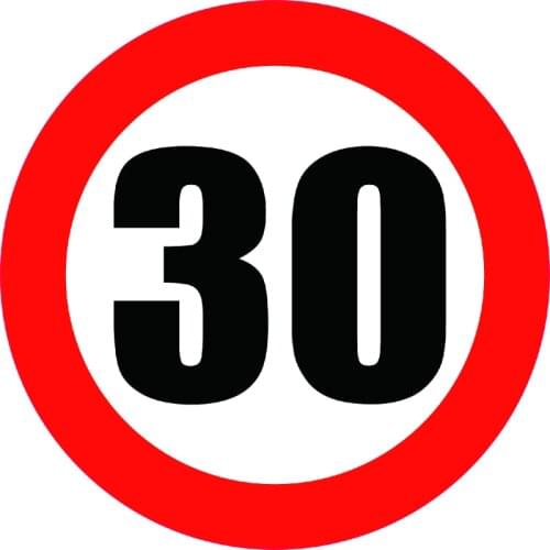 Speed Limit Sign 30KM Decal Waterproof Refleative Car Sticker Automobile Motorcycles Decoration Accessoriess PVC,30cm*30cm
