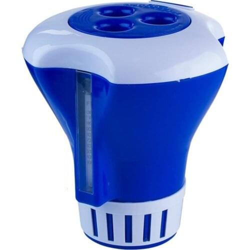 Swimming Pool SPA Bathtub Floating Chlorine Tablet Dispenser with Thermometer Outdoor Hot Tubs Accessories