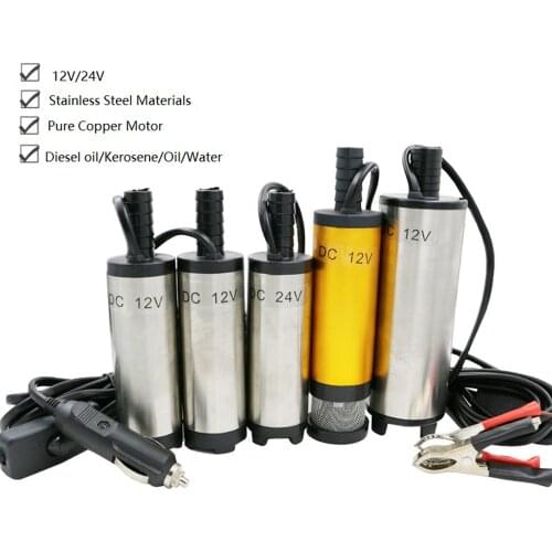 Portable Mini 12V 24V DC Electric Pump For Pumping Diesel Oil Water Aluminum Alloy Shell 12L/min Fuel Transfer Pump