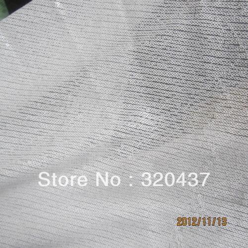 Sequined Embroidered Lace Fabrics 3mm Ivory Sequins stripe Embroidery lace 135cm wide