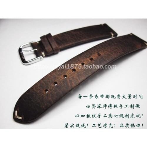 Soft Vintage Brown Watchband 18mm 19mm 20mm 21mm 22mm Watch Band Genuine Leather for Omega Tissot Seiko Casio Watchband Strap