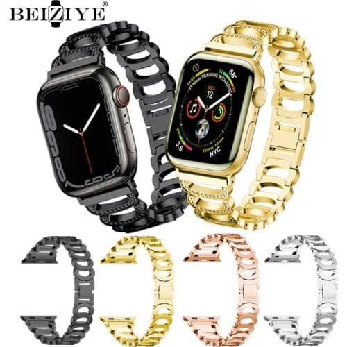 Women Diamond Strap For Apple Watch Series 6 SE 5 4 Band for apple watch band 42mm 38mm 40mm 44mm Stainless Steel Link Bracelet