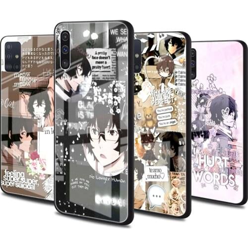 Luxury Glass Cover for Samsung Galaxy A51 A50 A71 A70 A21s A31 A10 A40 A41 A52 Tempered Phone Case Bungo Stray Dog Anime