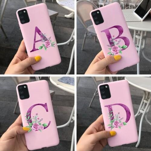 Pink Letters Alphabet Case For Samsung A02S Case Soft Silicon Back Cover For Samsung Galaxy A02s GalaxyA02S A 02S SM-A025G Funda