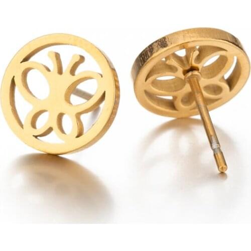 Multiple Stainless Steel Animal Jewelry for Women Girls Fashion Fine Round Butterfly Snake Bees Deer Earrings Anniversary Gifts