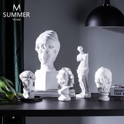 Nordic Art Simple Retro Sketch Head Model Room Three-Dimensional David Classic Character Home Decoration Statue Gift
