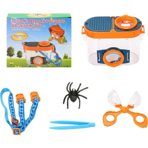 Insect Viewer with Magnify Microscope Child Science Class Viewing Observation for Children Kids Animal Glass Educational Toy