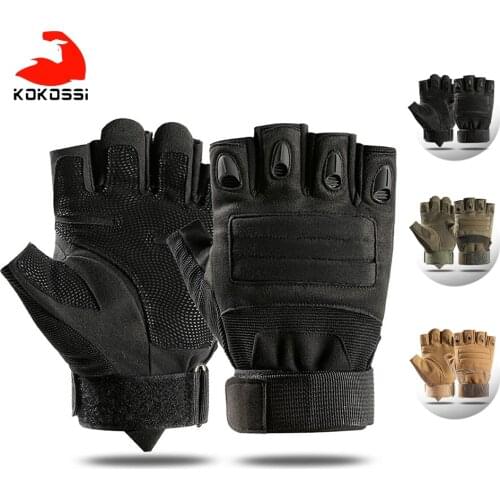 KoKossi Tactical Half-finger Gloves Wear-resistant Outdoor Cycling Hiking Fishing Training Protective Non-slip Sports Gloves