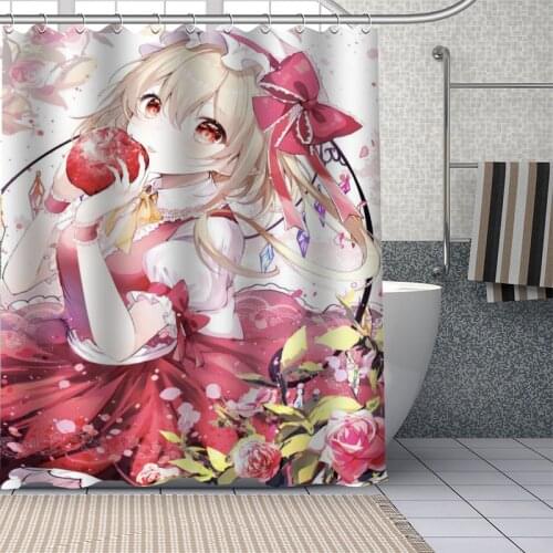 New Custom Japanese Anime Girl Touhou Curtains Polyester Bathroom Waterproof Shower Curtain With Plastic Hooks More Size