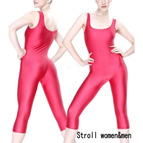 Womens Jumpsuits Wear Sleeveless Short Unitard Costume Spandex seventh pants Dancewear Bodysuit
