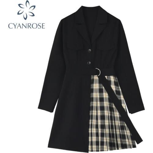 Blazer Dress Women Patchwork Irregular Korean Autumn Elegant Fashion Designer Long Sleeve Casual Sashes Female Mini Dress