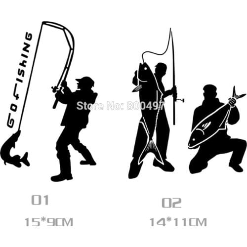 10 x Newest Car Covers Go Fishing Car Sticker Auto Decal Car Accessories for Tesla Toyota Chevrolet Volkswagen Hyundai Kia Lada