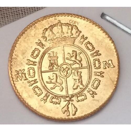 24K-Gold plated! $1 GOLD COIN! 1788 SPANISH GOLD 1/2 ESCUDOS DOUBLOON
