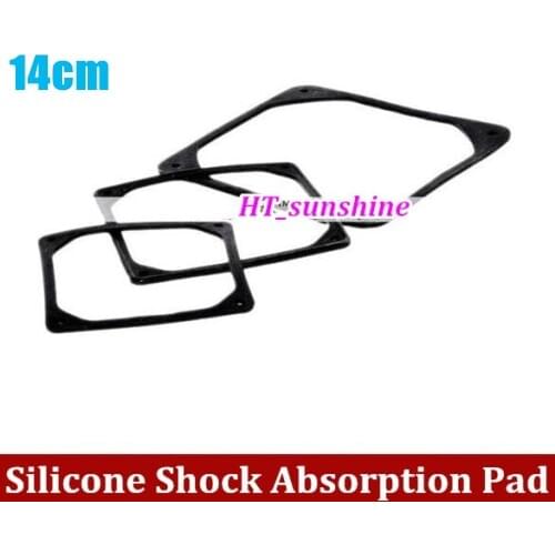 50PCS High Quality 140mm PC Case Fan Anti vibration Gasket Silicone Shock Absorption Pad Black 14CM Reduce noise