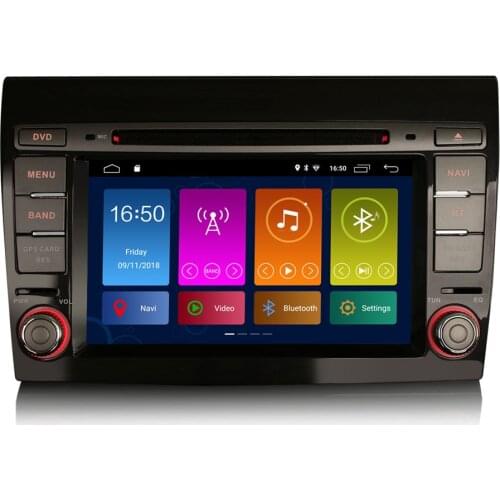 7" Android 10.0 OS Car DVD Multimedia GPS Radio for Fiat Bravo 2007-2014 with Built-in DSP Amplifier & CarPlay Function Support