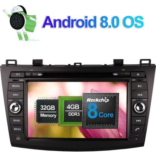 8 Inch 4GB RAM Android 8.0 Octa Core Car DVD Multimedia Player For Mazda 3 2010-2012 Car Auto Radio Stereo GPS Navigation WIFI