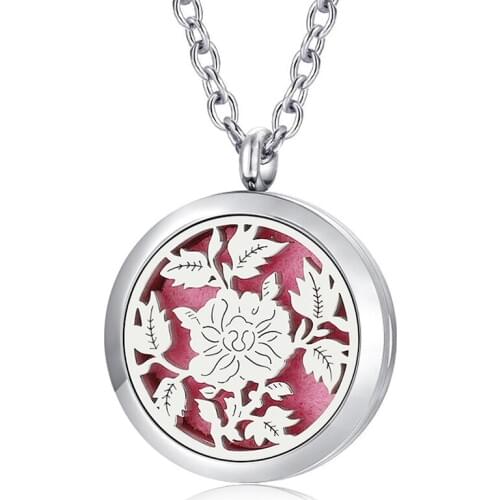 Free with Chain and Felt Pads! 316L Stainless Steel Magnetic 30mm Essential Oil Diffuser Perfume Locket Necklace