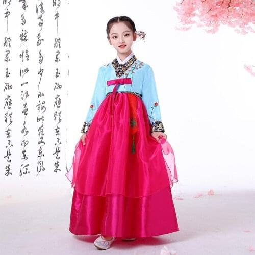 Childrens Traditional Hanbok Costumes Girls' Minority Korean Dance Costumes Dae Jang Geum Stage Costumes