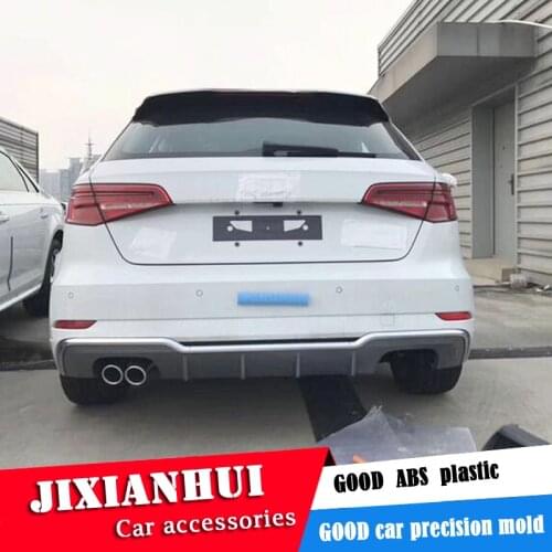 For Audi A3 S3 Body kit spoiler 2017-2019 For A3 Hatchback yd ABS Rear lip rear spoiler front Bumper Diffuser Bumpers Protector