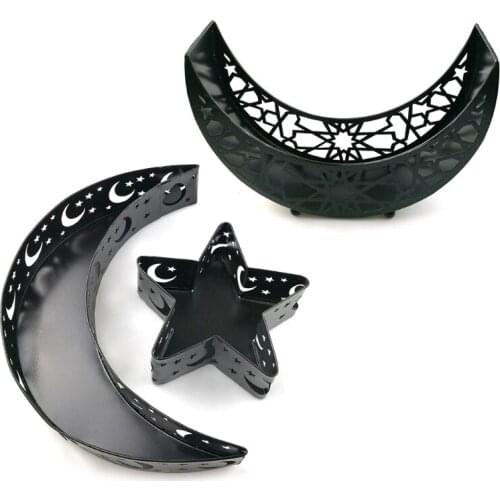 Eid Mubarak Moon Star Serving Tray Dessert Food Storage Container Tableware Ramadan Muslim Islamic Festival Party Decor Supplies