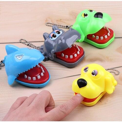 Mouth Dentist Bite Finger Gags Game Funny Novetly Toy Gift Crocodile Hippo Shark Dog Kids Play Fun Ramdom Color Small Size