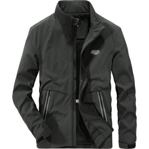 2019 Fashion men autumn jacket coat long sleeves stand collar zipper outfit high quality leisure casual blouse plus size M-3XL