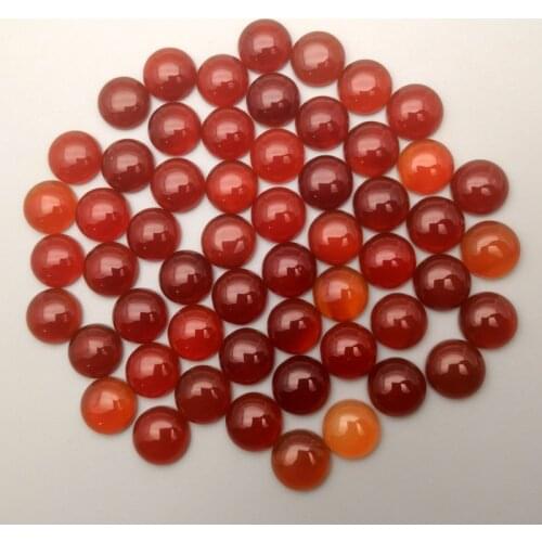 Fashion natural stone round beads red agates cabochon for Jewelry making 50pcs 12mm Necklace Ring Earrings Accessories Wholesale