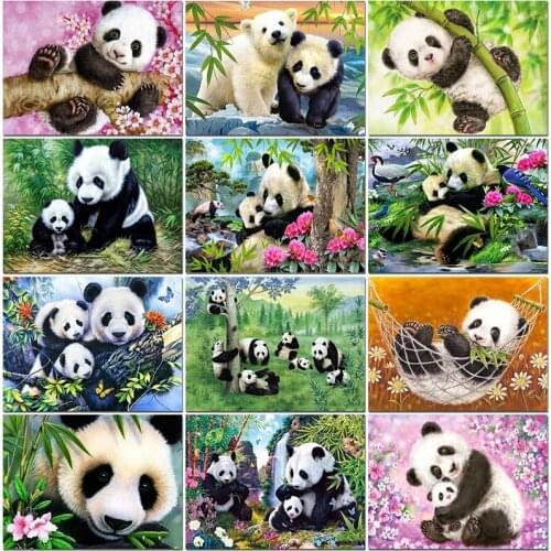 CHENISTORY Painting By Numbers DIY Animals Painting On Canvas Wedding Panda Decoration Art Picture Gift For Children Home Decor
