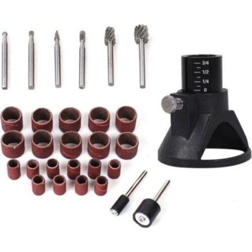 29PCS HSS Wood Milling Cutter Set Tungfull Accessories For Rotary Tools Special Seat Dedicated Locator Horn Fixed Base