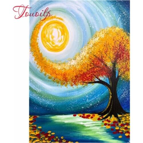 Nouveau plein diamant dessin animé peinture à l'huile paysage diamant peinture broderie décoration décoration de la maison